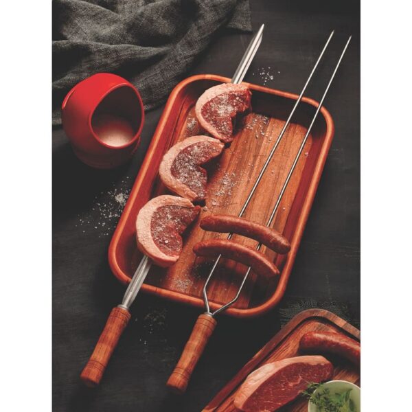 Brocheta para Churrasco Doble con Hoja de Acero Inoxidable de 75cm - Imagen 2