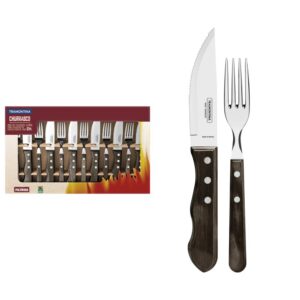 Juego de Cubiertos para Churrasco Jumbo Polywood Marrón 12 piezas