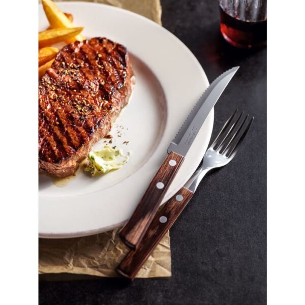 Juego de Cubiertos para Churrasco polywood marrón, 12 piezas - Imagen 3