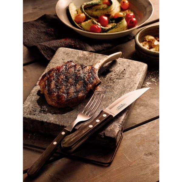 Juego de Cubiertos para Churrasco Jumbo Polywood Marrón 12 piezas - Imagen 7
