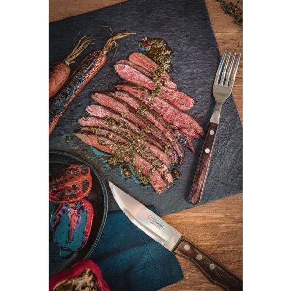 Juego de Cubiertos para Churrasco Jumbo Polywood Marrón 12 piezas - Imagen 4