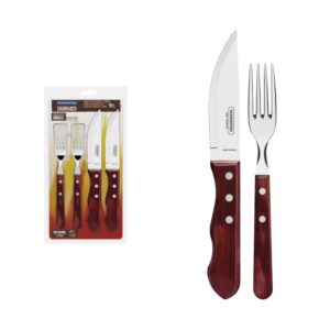 Juego de Cubiertos Jumbo para Churrasco Polywood Rojo 4 Piezas