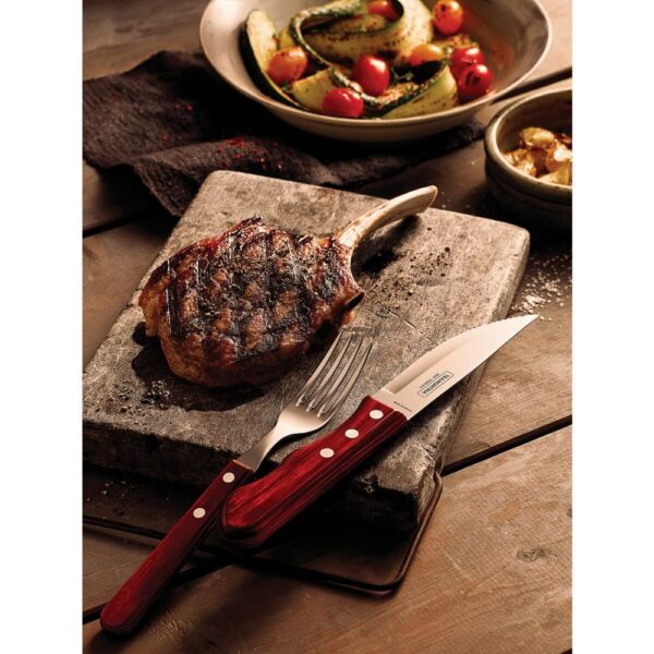 Tenedor y Cuchillo para Churrasco Jumbo Polywood Rojo 24 Piezas - Imagen 5