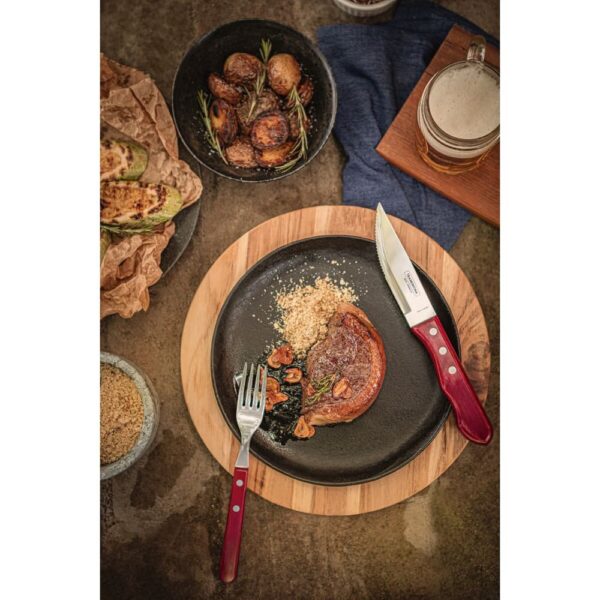 Tenedor y Cuchillo para Churrasco Jumbo Polywood Rojo 24 Piezas - Imagen 2