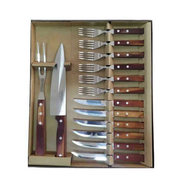 Juego para Churrasco Polywood Marrón Claro 14 Piezas - Imagen 2