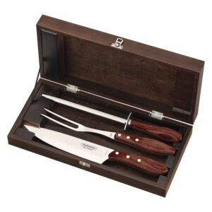 Juego para Churrasco Polywood Rojo con Estuche de Madera de 4 Piezas