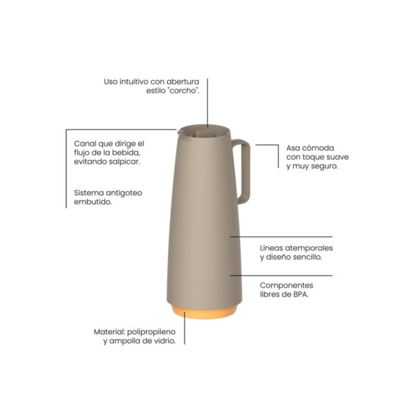 Jarra térmica Tramontina Exata de 1 L - Imagen 2