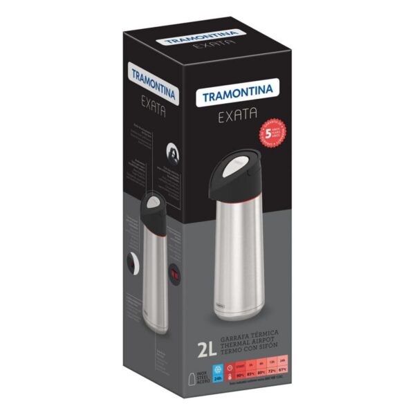 Termo Tramontina Exata de acero inoxidable 2 L - Imagen 7