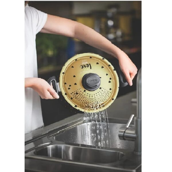 Espaguetera My Lovely Kitchen de aluminio Dorado con revestimiento interno antiadherente Starflon Max 22cm 6L - Imagen 5