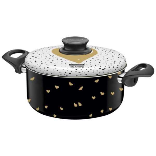 Cacerola My Lovely Kitchen de aluminio Dorado con revestimiento interno antiadherente Starflon Max 22cm 4L
