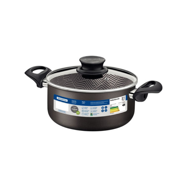 Olla Baja Paris con Revestimiento Antiadherente Starflon Max y tapa de vidrio 18cm 2,1L - Imagen 2