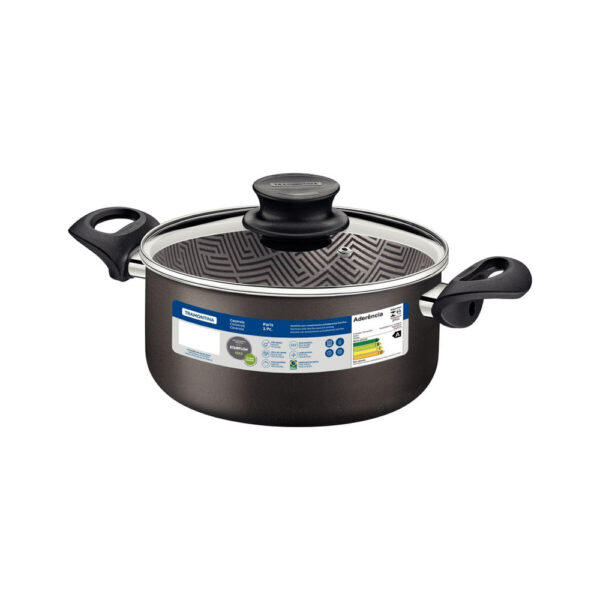 Olla Baja Paris con Revestimiento Antiadherente Starflon Max y tapa de vidrio 20cm 2,9L - Imagen 2