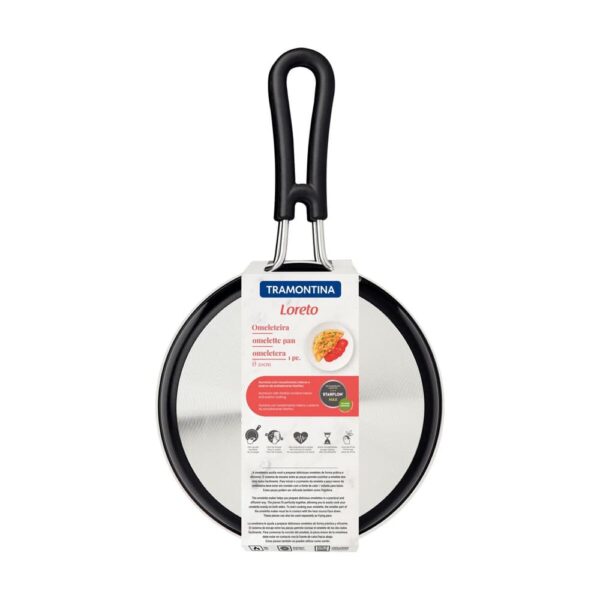 Omeletera Loreto en Aluminio con Revestimiento Interno y Externo Antiadherente Starflon Max Grafito 20cm - Imagen 5