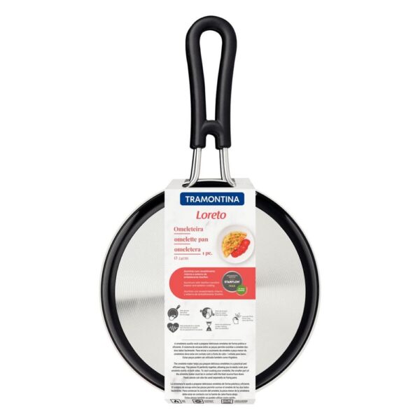 Omeletera Loreto en Aluminio con Revestimiento Interno y Externo en Antiadherente Starflon Max Grafito 24cm - Imagen 5