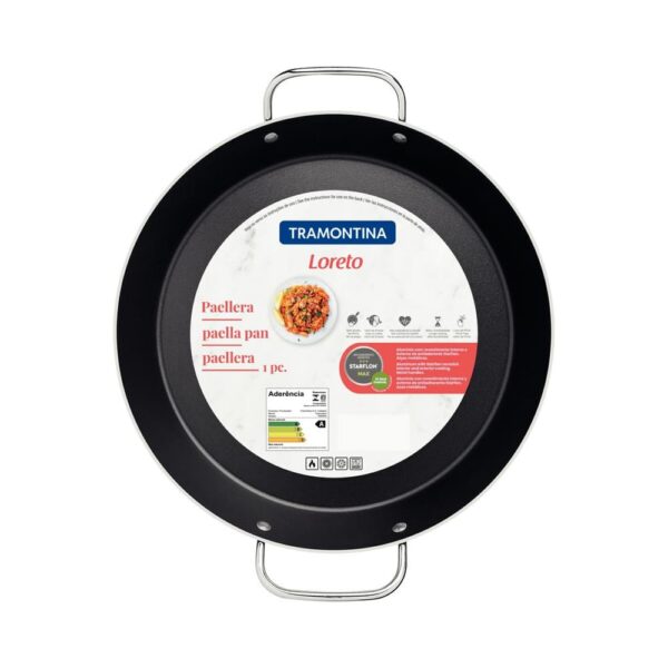 Paellera Napoli en Aluminio con Revestimiento Interno Antiadherente Starflon T1 con Asas Metálicas Grafito 30cm - Imagen 3