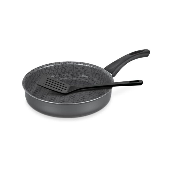 Sartén Recto Paris de Aluminio con Revestimiento de Antiadherente Starflon Max Grafito con Espátula de Nylon 22cm