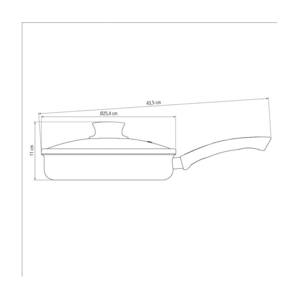 Sartén Recto Paris de Aluminio con Revestimiento de Antiadherente Starflon Max con Tapa 24cm 2,0L - Imagen 2