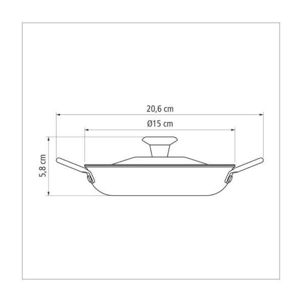 Sartén Turim en aluminio con revestimiento antiadherente Starflon Max con tapa plomo 14cm - Imagen 5