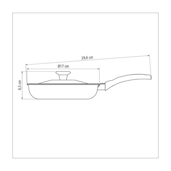 Sartén Turim en aluminio con revestimiento antiadherente Starflon Max con tapa plomo 16cm - Imagen 5