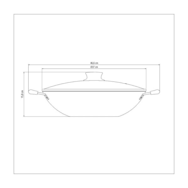 Olla Wok Paris de Aluminio con Revestimiento de Antiadherente Starflon Max Rojo con Tapa de Vidrio 36cm 6,0L - Imagen 4
