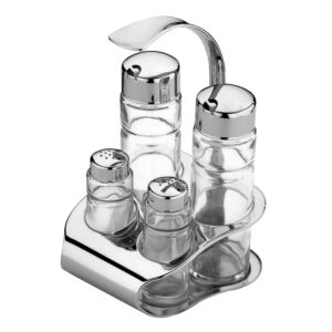 Alcuza Utility de vidrio y acero inoxidable con asa 4 piezas