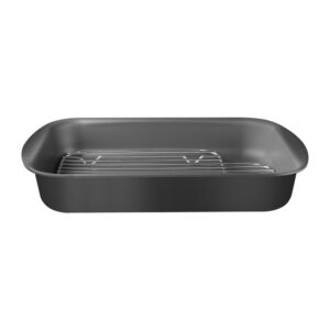 Asadera rectangular con rejilla Brasil en aluminio con revestimiento interno y externo antiadherente Starflon Max 34cm