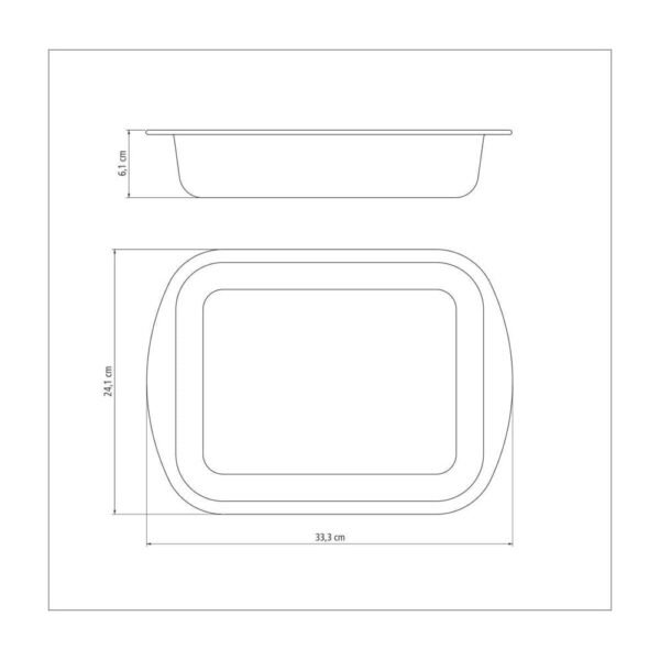Asadera rectangular honda Brasil en aluminio con revestimiento interno y externo antiadherente Starflon Max 28cm - Imagen 3