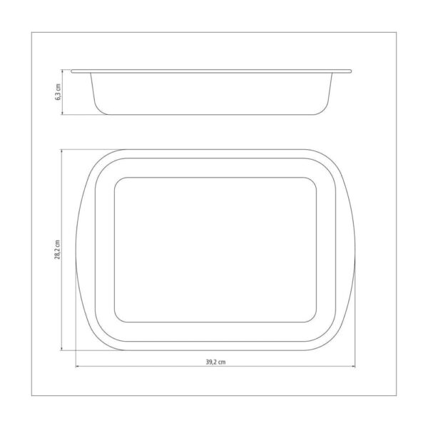 Asadera rectangular honda Brasil en aluminio con revestimiento interno y externo antiadherente Starflon Max 34cm - Imagen 2