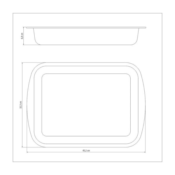 Asadera rectangular honda Brasil en aluminio con revestimiento interno y externo antiadherente Starflon Max 40cm - Imagen 2