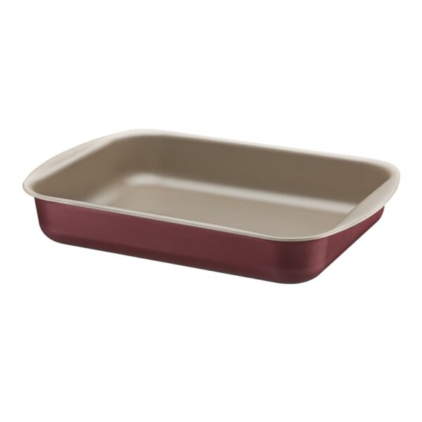 Asadera rectangular honda Brasil en aluminio con revestimiento interno y externo antiadherente Starflon Max roja 34cm