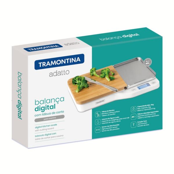 Balanza Digital para Cocina Adatto con Tabla de Corte 5Kg - Imagen 2