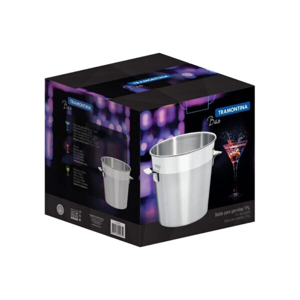 Balde para botellas Cosmos de acero inoxidable opaco con borde brillante 20cm 5,2L - Imagen 2