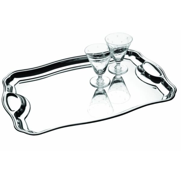 Bandeja Classic rectangular de acero inoxidable con asas 42 x 29cm - Imagen 3