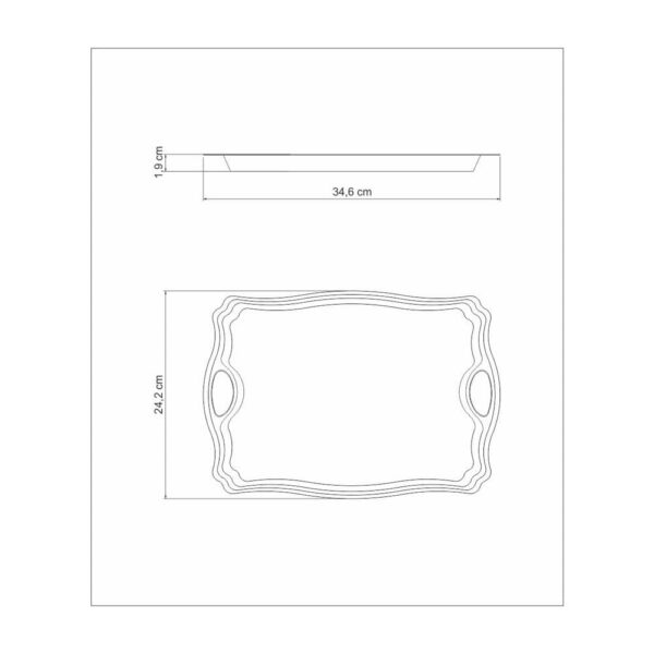 Bandeja Classic rectangular de acero inoxidable con asas 34 x 24cm - Imagen 7