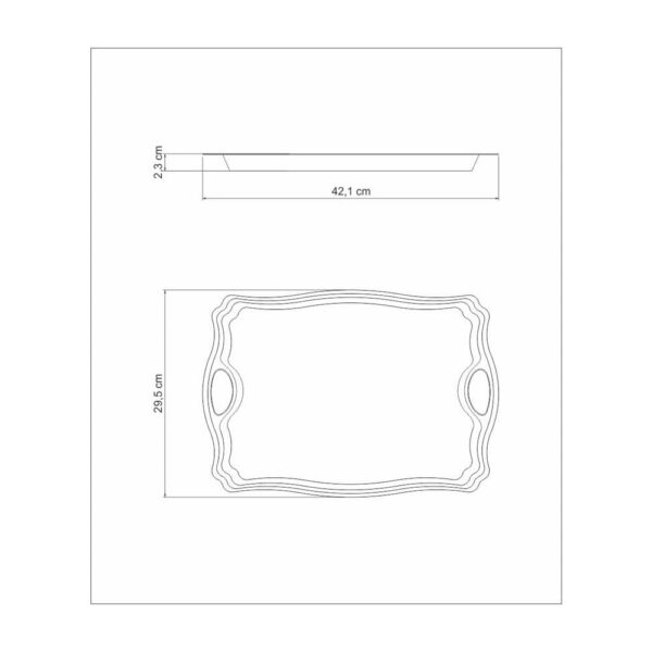 Bandeja Classic rectangular de acero inoxidable con asas 42 x 29cm - Imagen 7