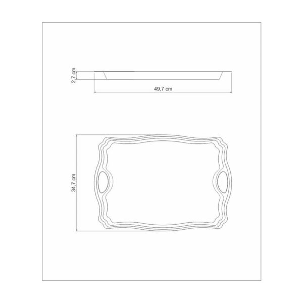 Bandeja Classic rectangular de acero inoxidable con asas 49 x 34cm - Imagen 7