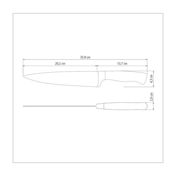 Cuchillo Chef Cronos en Acero Inoxidable 8" - Imagen 3