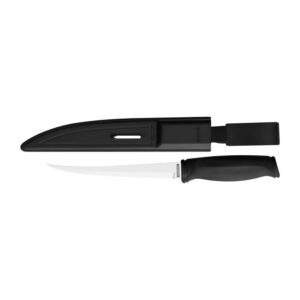 Cuchillo para Filete de Pescado con Hoja de Acero Inoxidable y Mango de Polipropileno Funda de Nylon con Sacapuntas de 6"