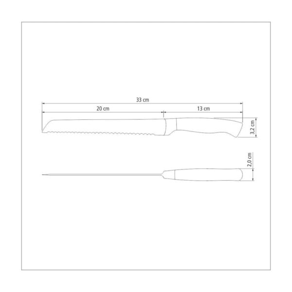 Cuchillo para Pan Cronos de Acero Inoxidable 8" - Imagen 3