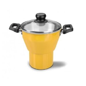 Cuscucera Caribe en aluminio con revestimiento interno y externo con antiadherente Starflon Max Amarillo 16cm