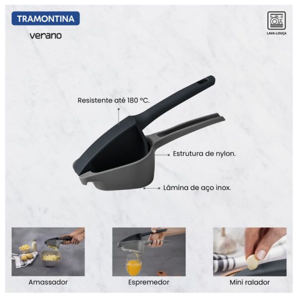Pisador/Exprimidor Verano con Estructura de Nylon con Lámina de Acero Inoxidable Ónix - Imagen 4