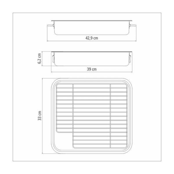Fuente de hornear Service de acero inoxidable con parrilla 39 x 33cm - Imagen 4
