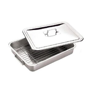 Fuente de hornear Service de acero inoxidable con Tapa y Parrilla 39 x 33cm
