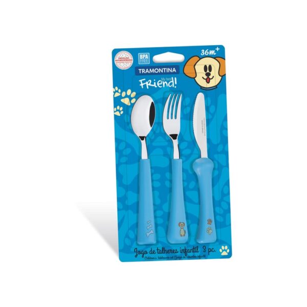 Juego de cubiertos 3pzs Azul My best friend - Imagen 2