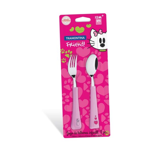 Juego de cubiertos 2pzs Rosa My best friend - Imagen 2