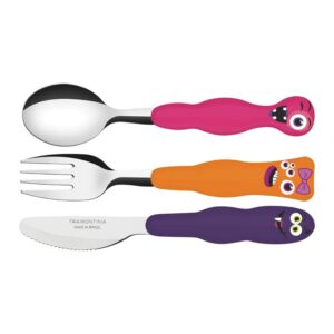Juego De Cubiertos Monsterkids Rosa 3 Pzs