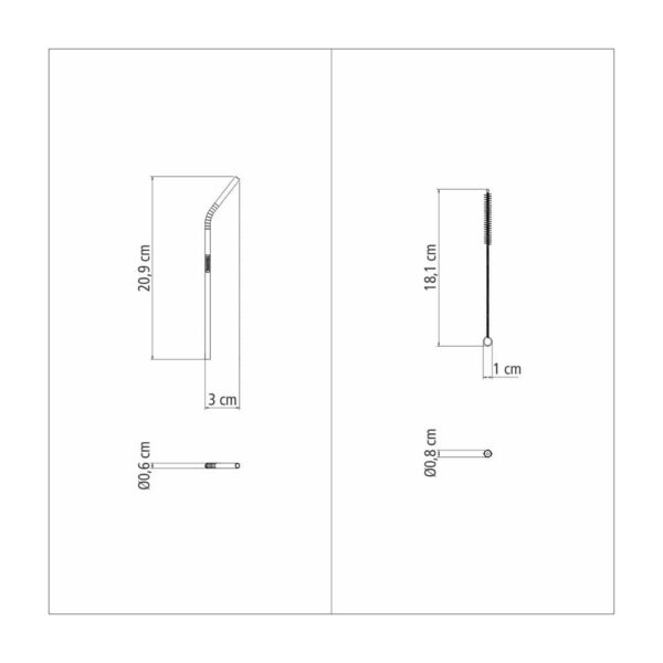 Juego de sorbitos para niños azul de acero inoxidable con cepillo 2 pzs - Imagen 5