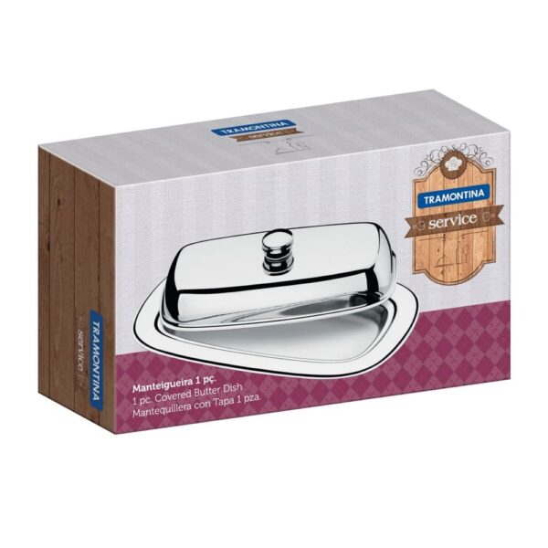 Mantequillera Rectangular Service de Acero Inoxidable con Tapa - Imagen 2