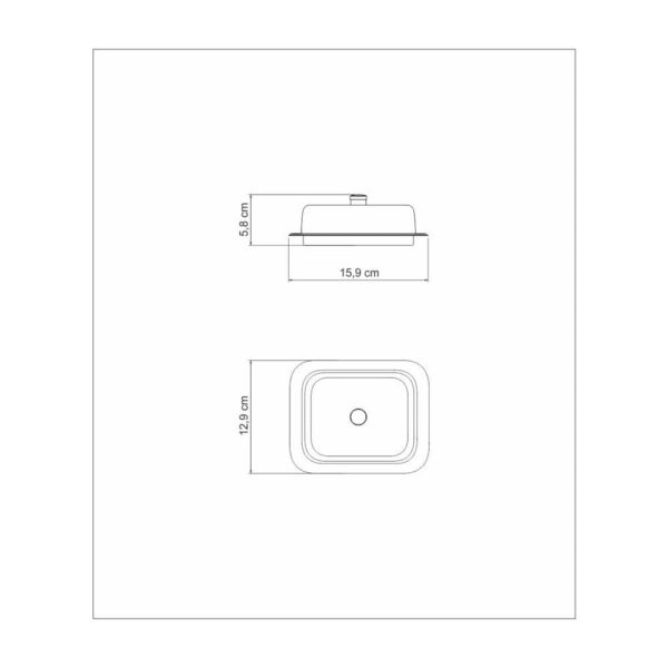 Mantequillera Rotonda rectangular de acero inoxidable con tapa - Imagen 3