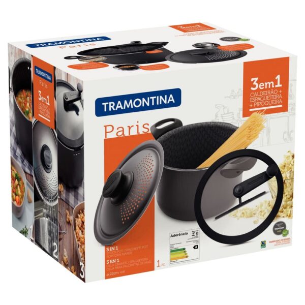 Olla 3 en 1 Paris de Aluminio con Revestimiento de Antiadherente Starflon Max con doble Tapa 22cm 4,8L - Imagen 3